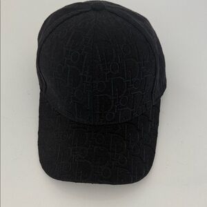 Dior Black Monogram Embroidered Baseball Cap